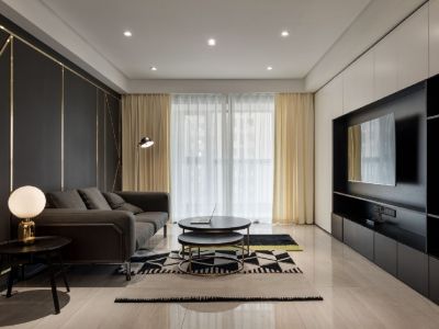 澳海南樾府-90㎡-现代风效果图