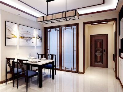 圣湖世家-124㎡-新中式风效果图