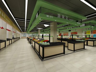 农贸大厅-2000㎡-现代风效果图