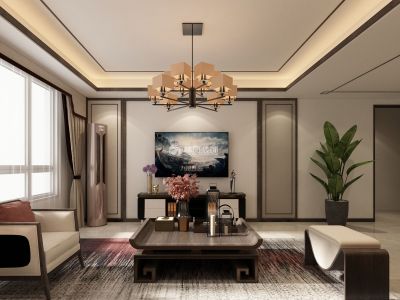 金地樾檀山-137㎡-新中式风效果图