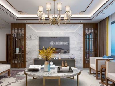 金地樾檀山-138㎡-中式风效果图