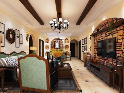 常青藤-176㎡-东南亚风效果图