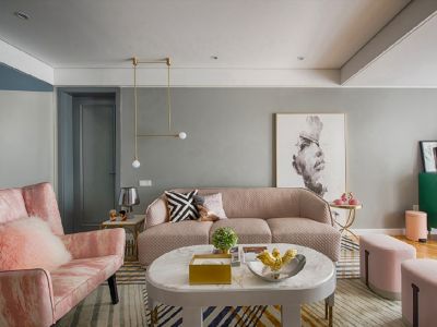 石榴紫宸府-100㎡-轻奢风效果图