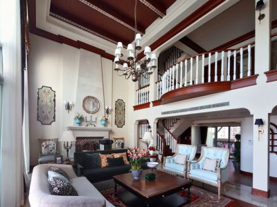 洲村别墅-300㎡-复古风效果图