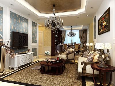 剑桥郡-120㎡-欧式风效果图