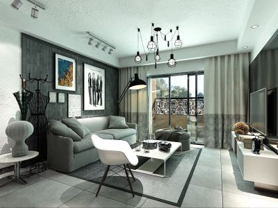 越秀品峰-115㎡-工业风效果图