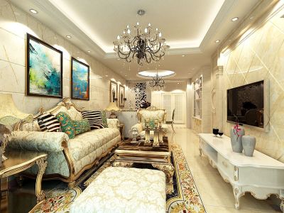 御水湾-120㎡-欧式风效果图