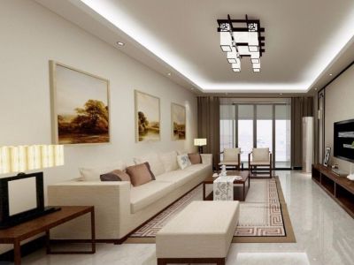 加州壹号-122㎡-新中式风效果图