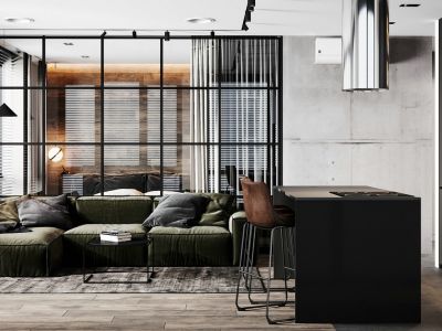 联发棠颂-98㎡-现代风效果图