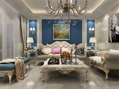 万科未来之光-153㎡-欧式风效果图