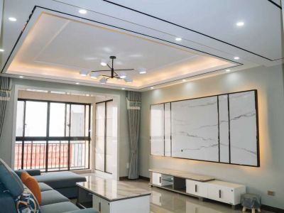 玉带园小区简约风格118平米三居室装修效果图案例