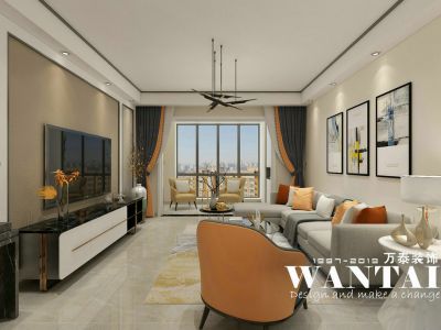 双龙居-120㎡-轻奢风效果图