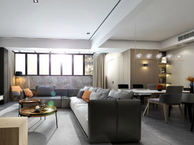 恒大中航城-80㎡-简约风效果图