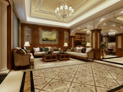 日月湖-300㎡-奢华风效果图