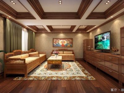 机电小区-135㎡-禅意风效果图