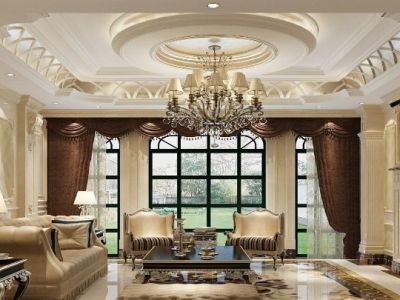 日月湖-300㎡-欧式风效果图