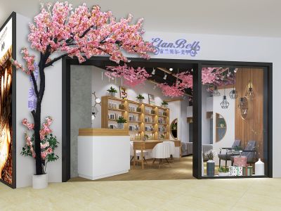 美甲店-37㎡-日式风效果图