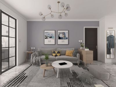 红旗西路-72㎡-北欧风效果图