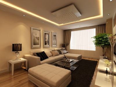 金地檀溪-105㎡-现代风效果图