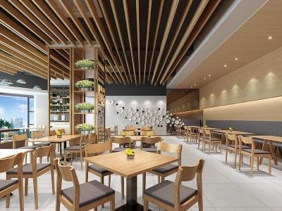 快餐店-100㎡-现代风效果图