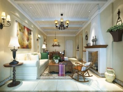 辰宇世纪城-145㎡-美式风效果图