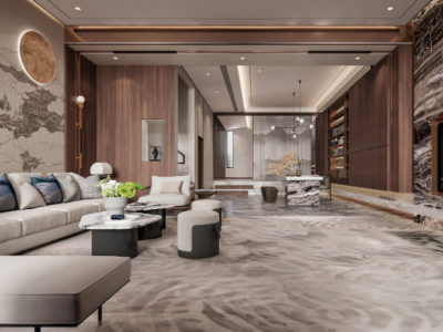 中梁玖号院-144㎡-简约风效果图