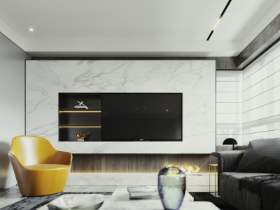 汇贤国际-90㎡-简约风效果图