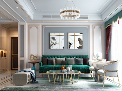 盛世华章-130㎡-轻奢风效果图