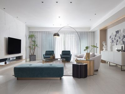 观澳园小区-140㎡-简约风效果图