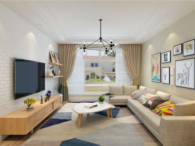 怡和园现代风格117平米三居室装修案例