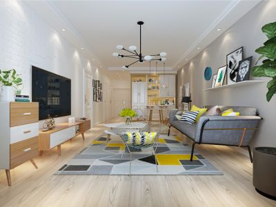 上城国际宜家风格118平米三居室装修案例