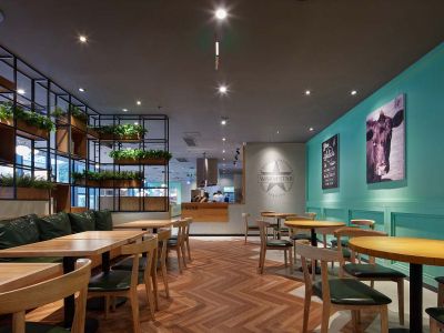 快餐厅-500㎡-现代风效果图