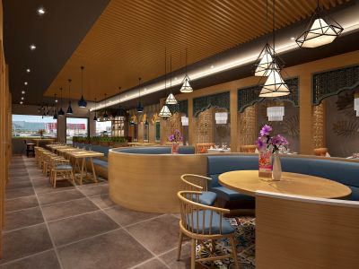 餐厅-400㎡-东南亚风效果图