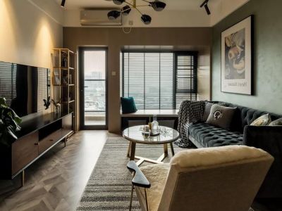 中铁骑士府邸-89㎡-混搭风效果图