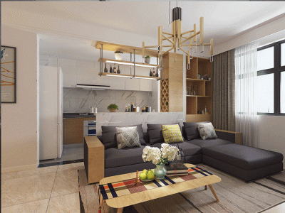 万明园小区-80㎡-现代风效果图