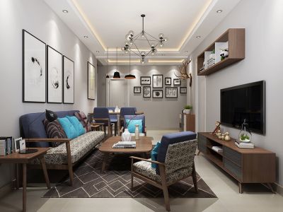 富力惠兰美居-95㎡-北欧风效果图