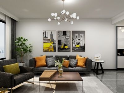 亿海贤府-90㎡-现代风效果图