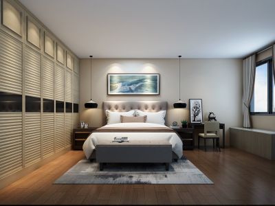 滨江三期-110㎡-中式风效果图