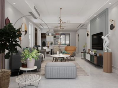 绿地天呈-152㎡-北欧风效果图