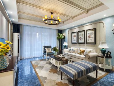 伟峰东域-149㎡-地中海风效果图