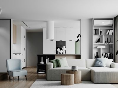 壹成中心花园-99㎡-现代风效果图