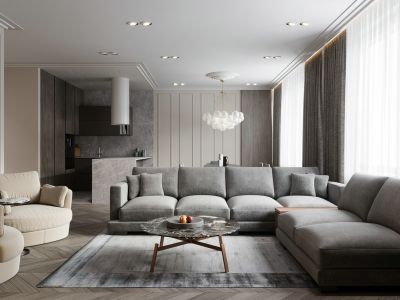 颐安都会中央-101㎡-现代风效果图