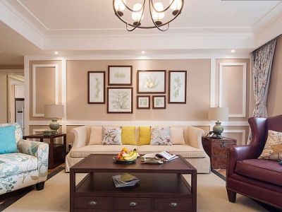 丽景苑-83㎡-美式风效果图
