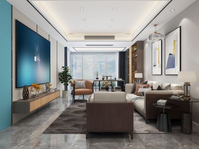 和成嘉业-122㎡-现代风效果图