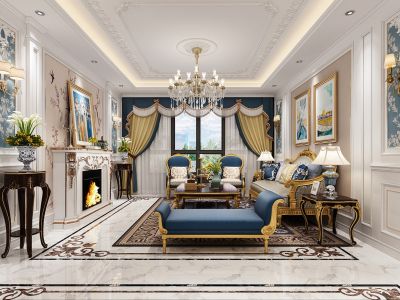 乐成公馆-148㎡-欧式风效果图