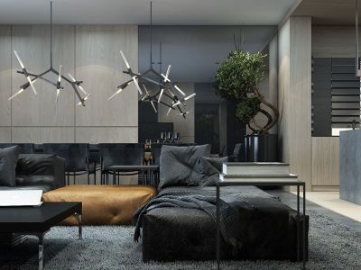 上东一号-85㎡-极简风效果图