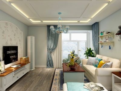 清水路苑-108㎡-地中海风效果图