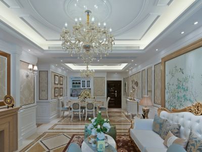 碧桂园城市花园-106㎡-法式风效果图