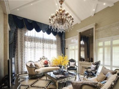 蔚蓝卡地亚-280㎡-欧式风效果图