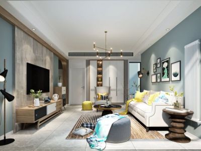 东桂苑-125㎡-北欧风效果图